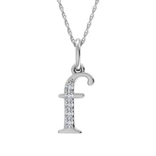 Load image into Gallery viewer, Diamond 1/20 Ct.Tw. Letter F Pendant in 10K White Gold