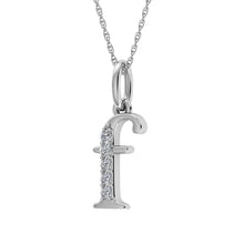 Load image into Gallery viewer, Diamond 1/20 Ct.Tw. Letter F Pendant in 10K White Gold