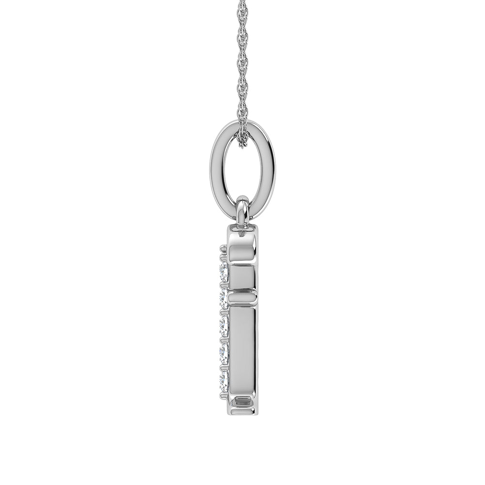 Diamond 1/20 Ct.Tw. Letter F Pendant in 10K White Gold