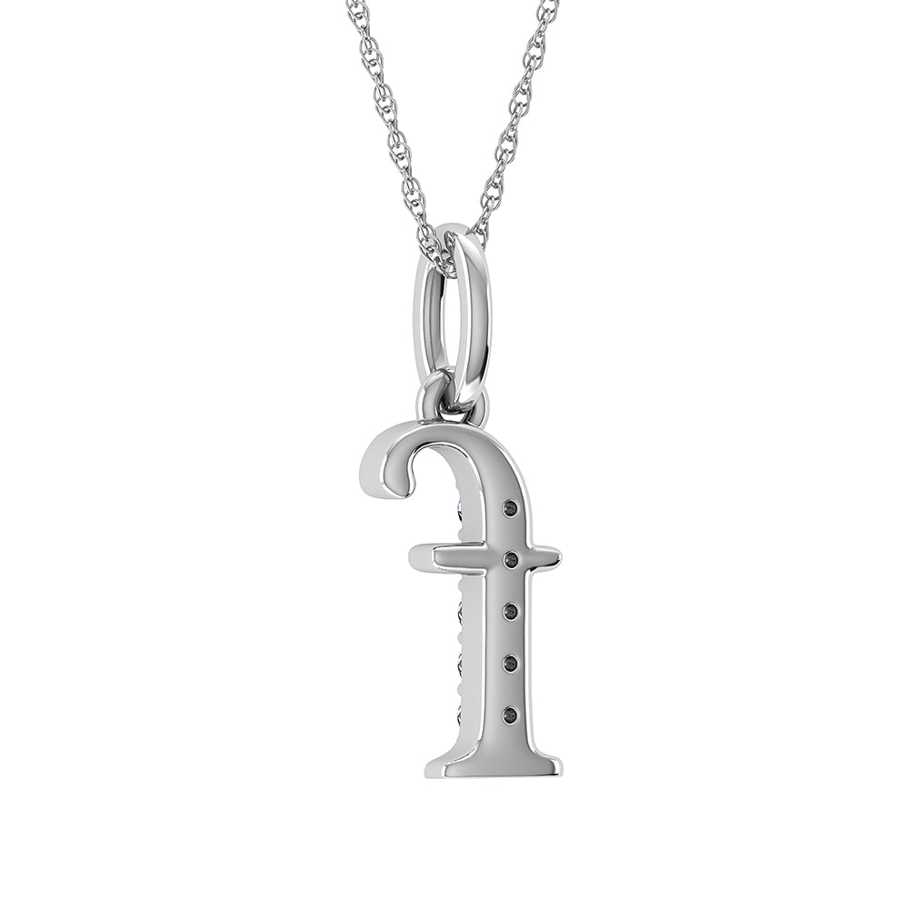 Diamond 1/20 Ct.Tw. Letter F Pendant in 10K White Gold