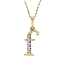 Load image into Gallery viewer, Diamond 1/20 Ct.Tw. Letter F Pendant in 10K Yellow Gold