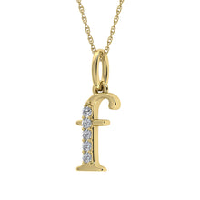 Load image into Gallery viewer, Diamond 1/20 Ct.Tw. Letter F Pendant in 10K Yellow Gold