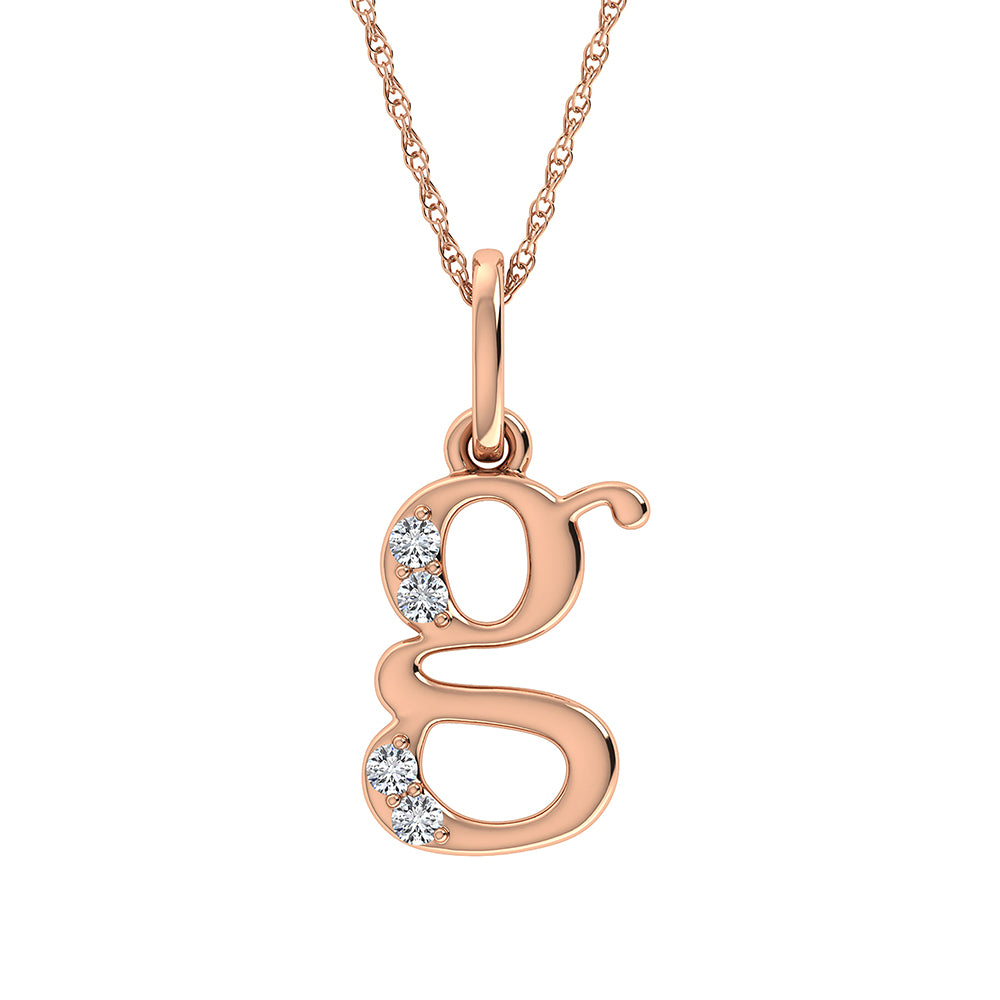 Diamond 1/20 Ct.Tw. Letter G Pendant in 10K Rose Gold