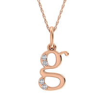 Load image into Gallery viewer, Diamond 1/20 Ct.Tw. Letter G Pendant in 10K Rose Gold