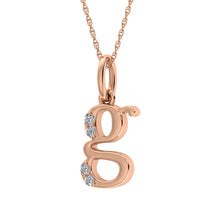 Load image into Gallery viewer, Diamond 1/20 Ct.Tw. Letter G Pendant in 10K Rose Gold