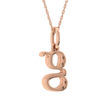 Load image into Gallery viewer, Diamond 1/20 Ct.Tw. Letter G Pendant in 10K Rose Gold