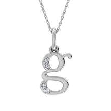 Load image into Gallery viewer, Diamond 1/20 Ct.Tw. Letter G Pendant in 10K White Gold