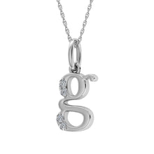 Load image into Gallery viewer, Diamond 1/20 Ct.Tw. Letter G Pendant in 10K White Gold