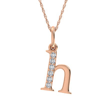 Load image into Gallery viewer, Diamond 1/20 Ct.Tw. Letter H Pendant in 10K Rose Gold