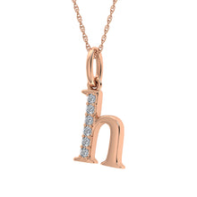 Load image into Gallery viewer, Diamond 1/20 Ct.Tw. Letter H Pendant in 10K Rose Gold