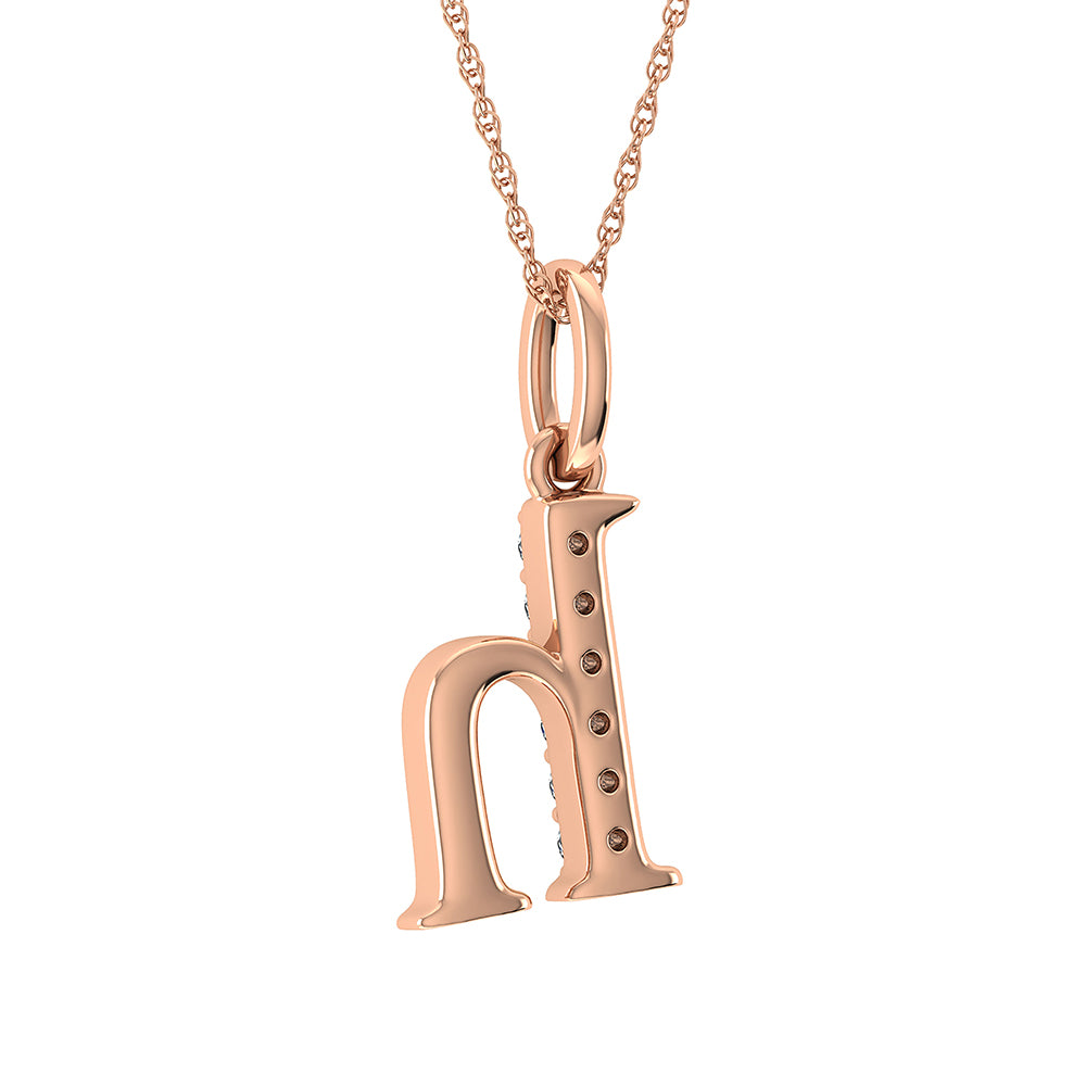 Diamond 1/20 Ct.Tw. Letter H Pendant in 10K Rose Gold