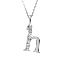 Load image into Gallery viewer, Diamond 1/20 Ct.Tw. Letter H Pendant in 10K White Gold