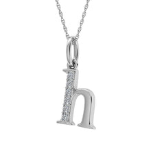 Load image into Gallery viewer, Diamond 1/20 Ct.Tw. Letter H Pendant in 10K White Gold