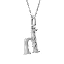 Load image into Gallery viewer, Diamond 1/20 Ct.Tw. Letter H Pendant in 10K White Gold