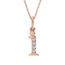 Load image into Gallery viewer, Diamond 1/20 Ct.Tw. Letter I Pendant in 10K Rose Gold