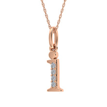 Load image into Gallery viewer, Diamond 1/20 Ct.Tw. Letter I Pendant in 10K Rose Gold