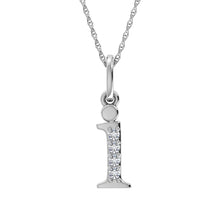 Cargar imagen en el visor de la galería, Diamond 1/20 Ct.Tw. Letter I Pendant in 10K White Gold