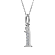 Load image into Gallery viewer, Diamond 1/20 Ct.Tw. Letter I Pendant in 10K White Gold