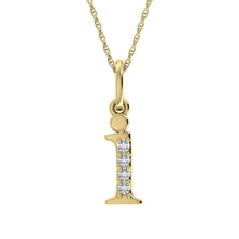 Load image into Gallery viewer, Diamond 1/20 Ct.Tw. Letter I Pendant in 10K Yellow Gold