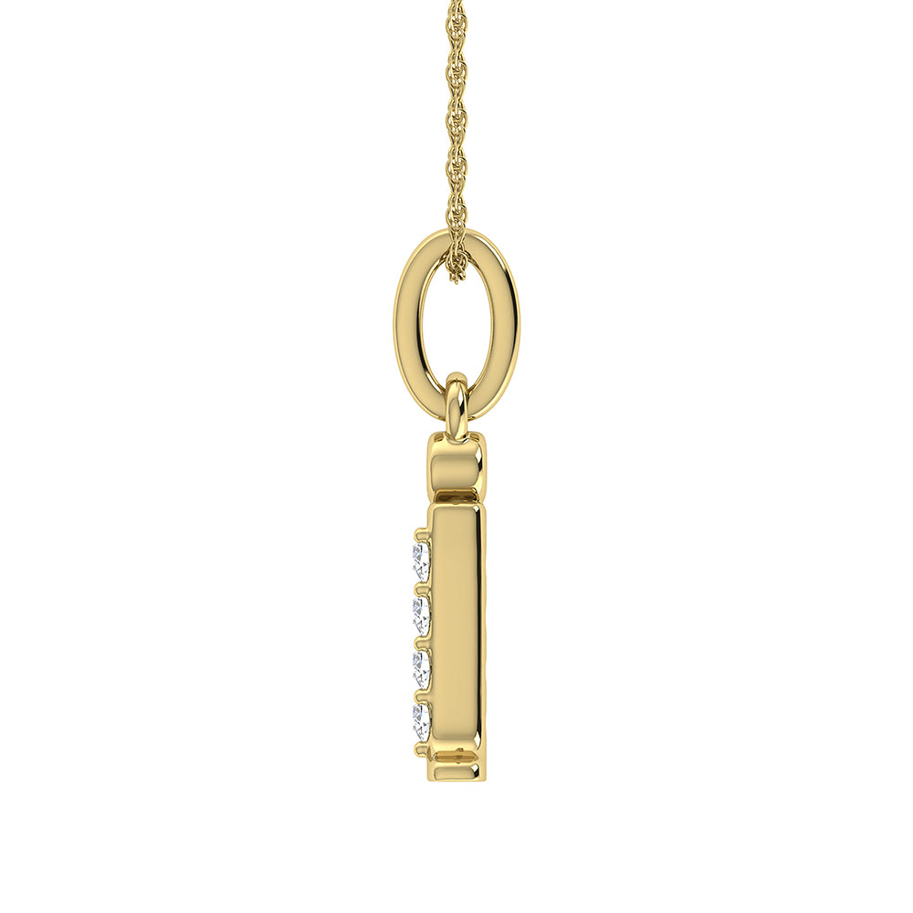 Diamond 1/20 Ct.Tw. Letter I Pendant in 10K Yellow Gold