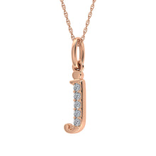 Load image into Gallery viewer, Diamond 1/20 Ct.Tw. Letter J Pendant in 10K Rose Gold