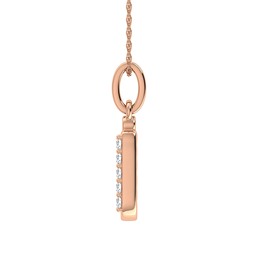 Diamond 1/20 Ct.Tw. Letter J Pendant in 10K Rose Gold