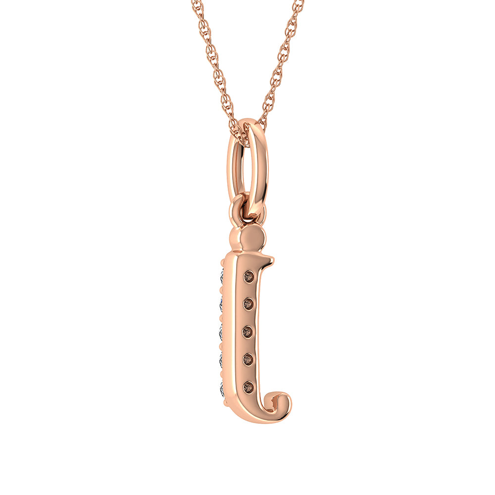 Diamond 1/20 Ct.Tw. Letter J Pendant in 10K Rose Gold