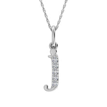 Load image into Gallery viewer, Diamond 1/20 Ct.Tw. Letter J Pendant in 10K White Gold