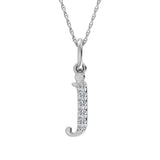 Diamond 1/20 Ct.Tw. Letter J Pendant in 10K White Gold