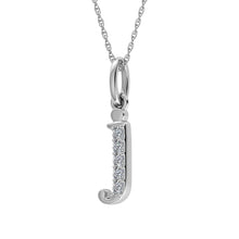 Load image into Gallery viewer, Diamond 1/20 Ct.Tw. Letter J Pendant in 10K White Gold