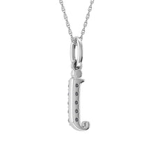 Load image into Gallery viewer, Diamond 1/20 Ct.Tw. Letter J Pendant in 10K White Gold