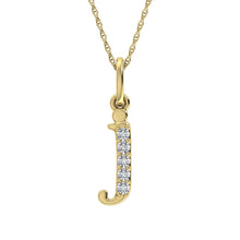 Load image into Gallery viewer, Diamond 1/20 Ct.Tw. Letter J Pendant in 10K Yellow Gold