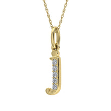 Load image into Gallery viewer, Diamond 1/20 Ct.Tw. Letter J Pendant in 10K Yellow Gold