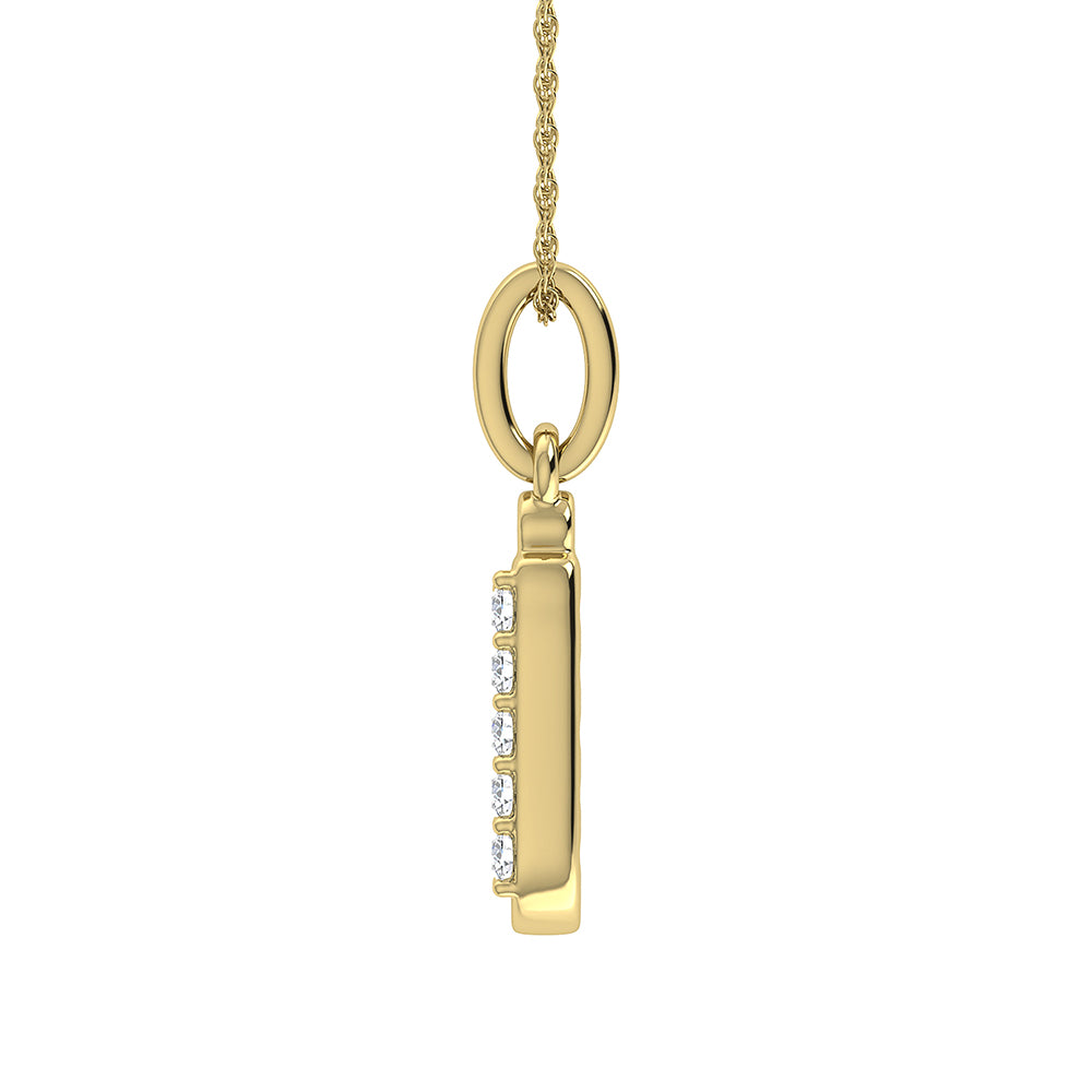 Diamond 1/20 Ct.Tw. Letter J Pendant in 10K Yellow Gold