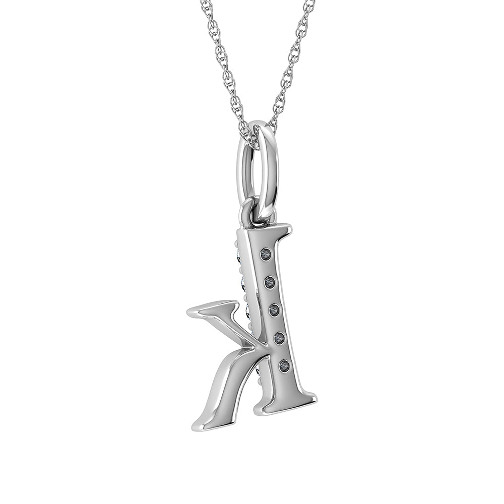 Diamond 1/20 Ct.Tw. Letter K Pendant in 10K White Gold