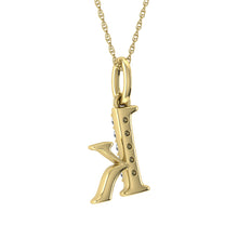 Load image into Gallery viewer, Diamond 1/20 Ct.Tw. Letter K Pendant in 10K Yellow Gold