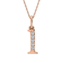 Load image into Gallery viewer, Diamond 1/20 Ct.Tw. Letter L Pendant in 10K Rose Gold