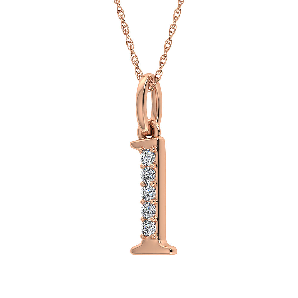 Diamond 1/20 Ct.Tw. Letter L Pendant in 10K Rose Gold