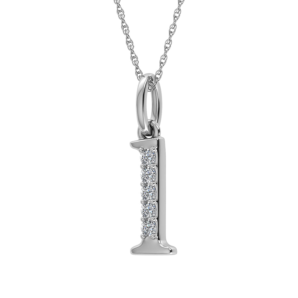 Diamond 1/20 Ct.Tw. Letter L Pendant in 10K White Gold