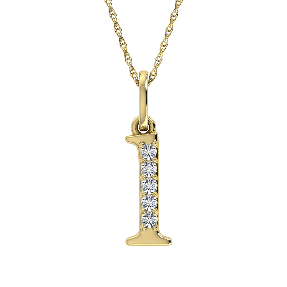 Diamond 1/20 Ct.Tw. Letter L Pendant in 10K Yellow Gold