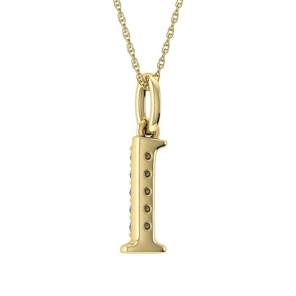 Diamond 1/20 Ct.Tw. Letter L Pendant in 10K Yellow Gold