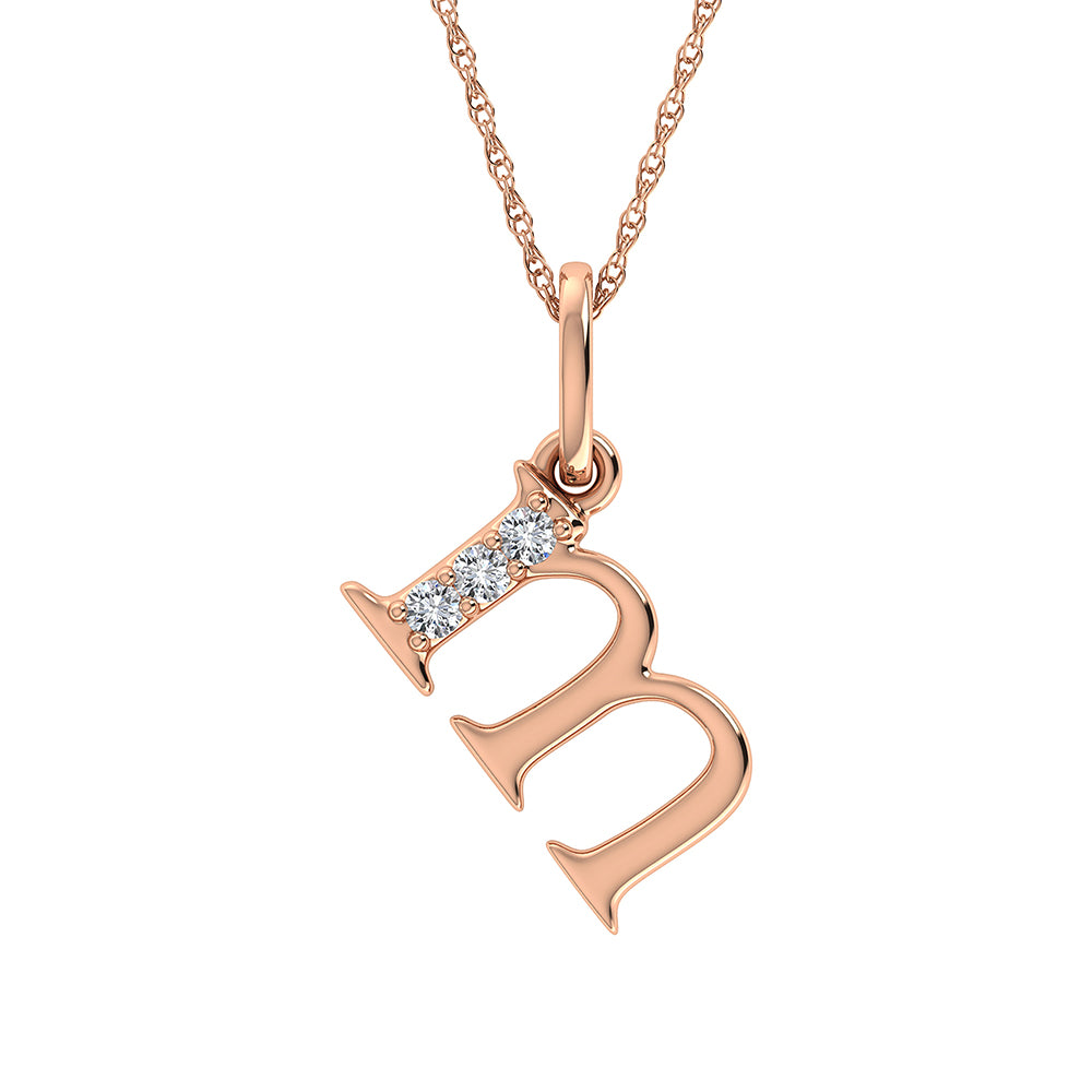 Diamond 1/20 Ct.Tw. Letter M Pendant in 10K Rose Gold