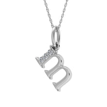 Load image into Gallery viewer, Diamond 1/20 Ct.Tw. Letter M Pendant in 10K White Gold