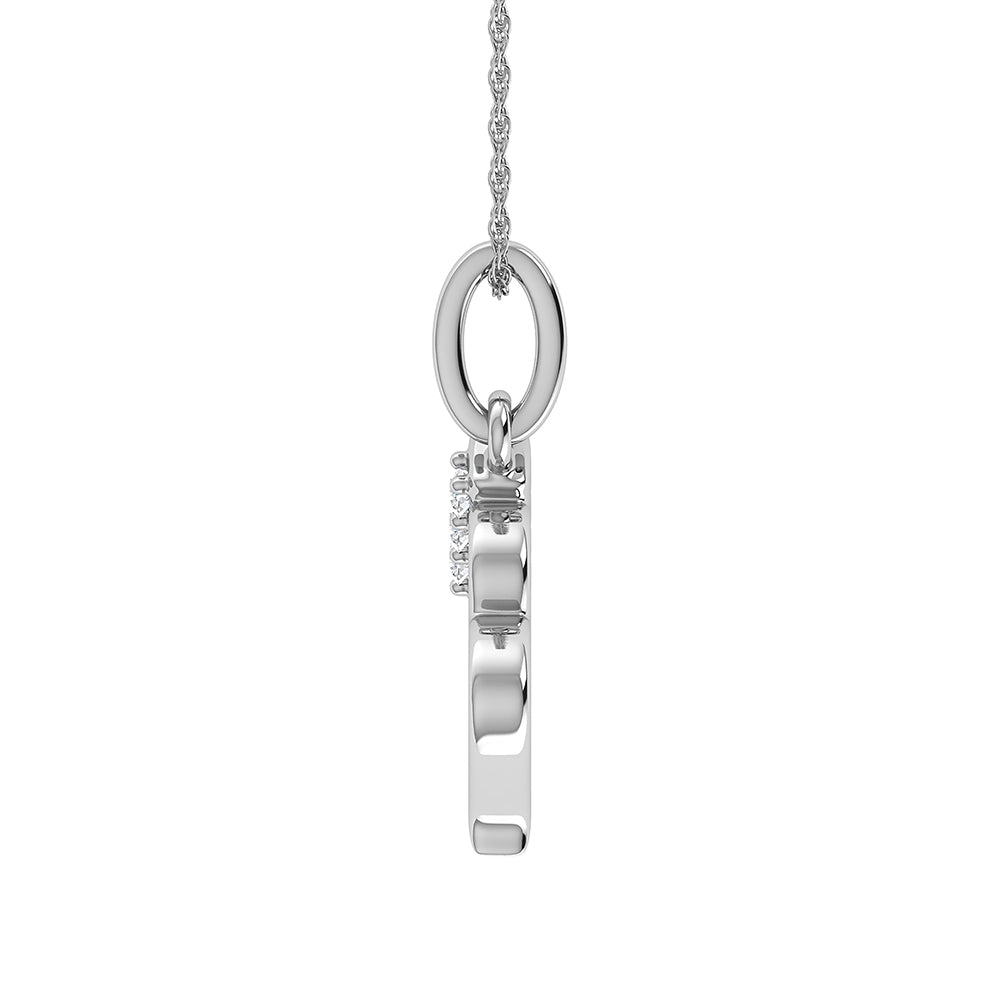 Diamond 1/20 Ct.Tw. Letter M Pendant in 10K White Gold