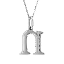 Load image into Gallery viewer, Diamond 1/20 Ct.Tw. Letter N Pendant in 10K White Gold