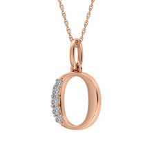 Load image into Gallery viewer, Diamond 1/20 Ct.Tw. Letter O Pendant in 10K Rose Gold