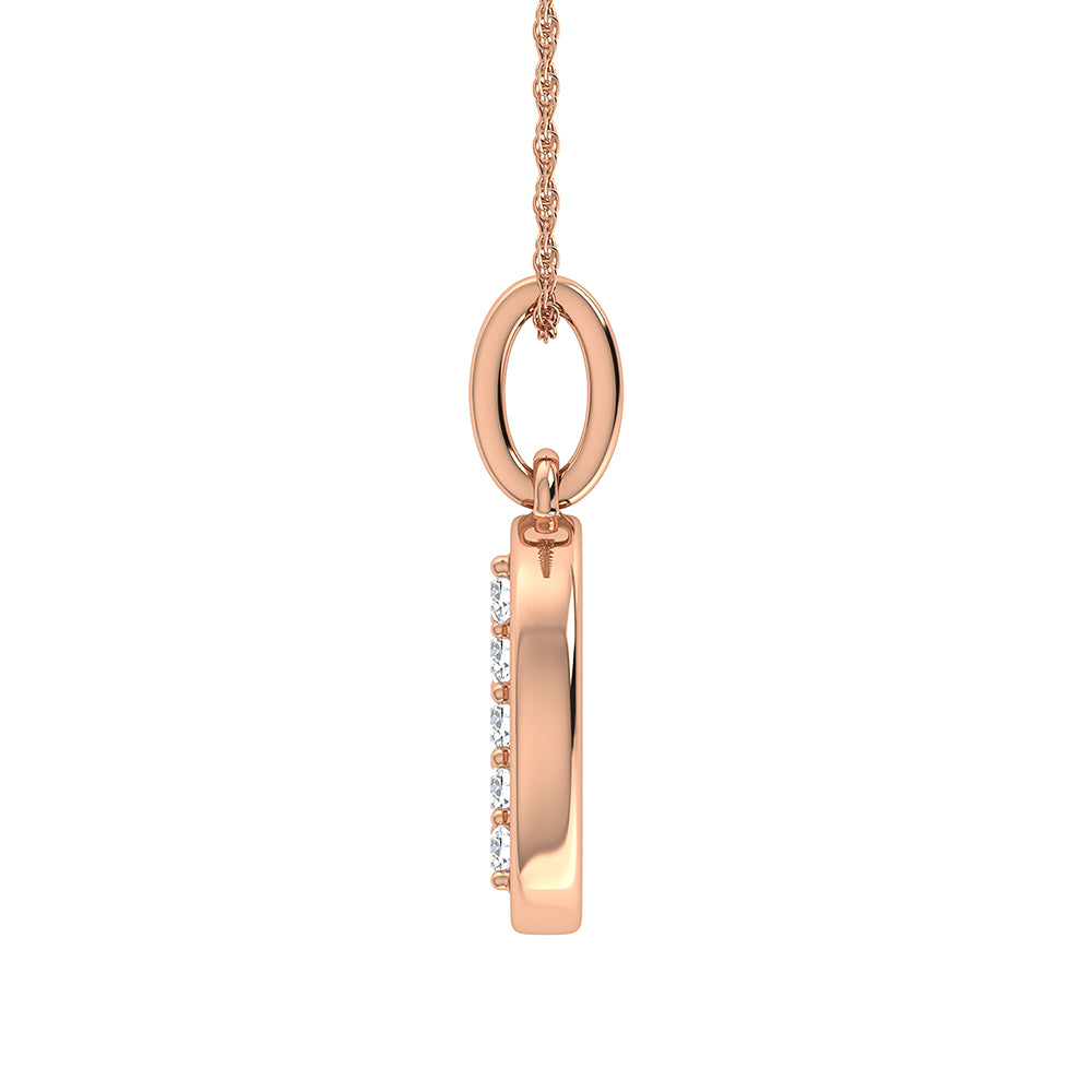 Diamond 1/20 Ct.Tw. Letter O Pendant in 10K Rose Gold