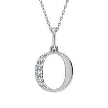 Cargar imagen en el visor de la galería, Diamond 1/20 Ct.Tw. Letter O Pendant in 10K White Gold