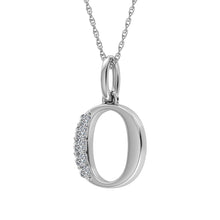 Cargar imagen en el visor de la galería, Diamond 1/20 Ct.Tw. Letter O Pendant in 10K White Gold