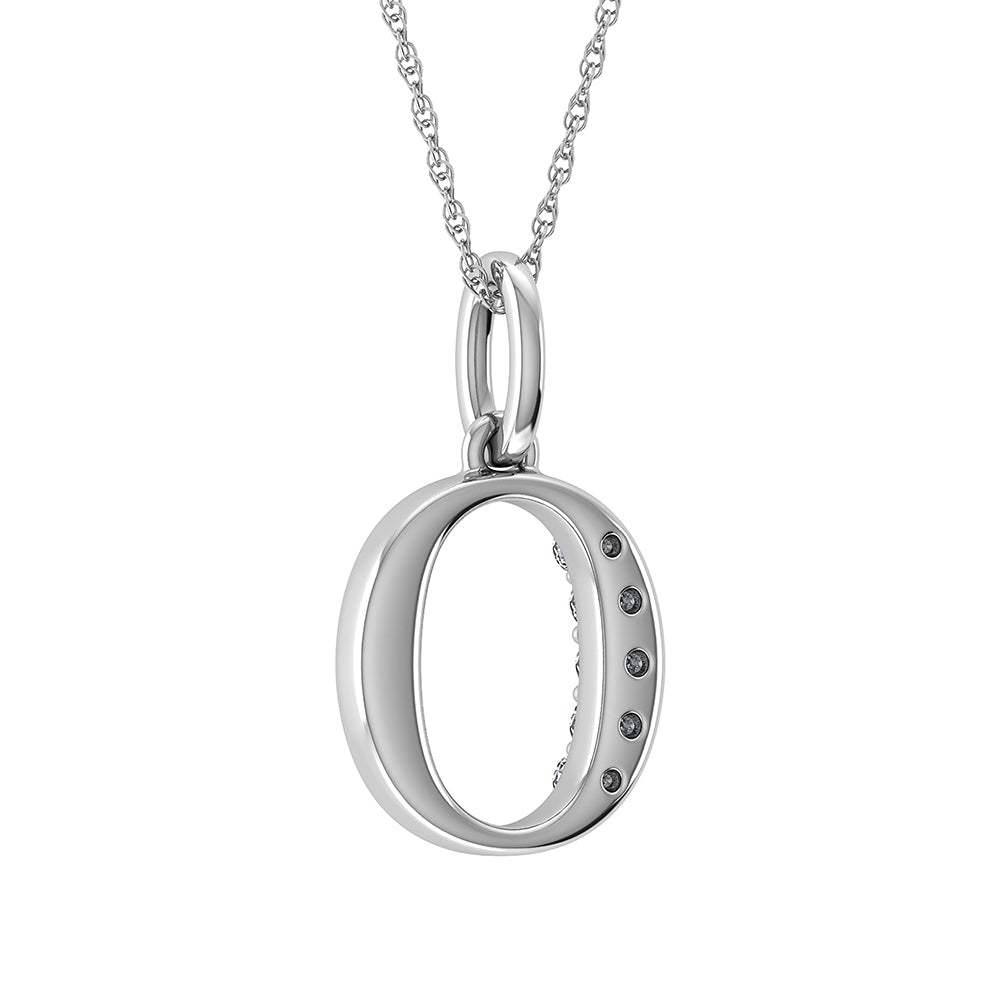 Diamond 1/20 Ct.Tw. Letter O Pendant in 10K White Gold